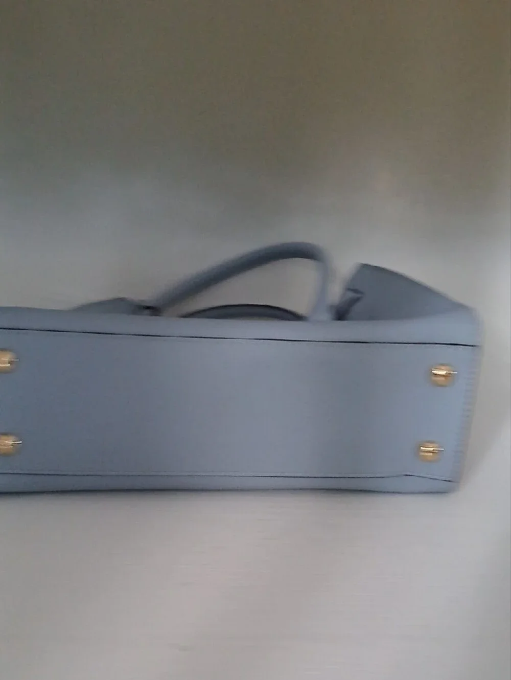 Michael Kors Powder Blue Leather Satchel with Gold Hardware